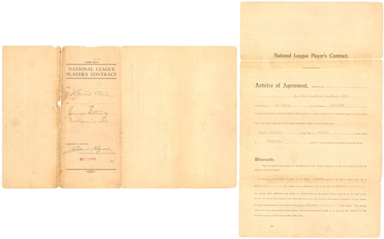 1919-20 James Bottomley First MLB Signed Players Contract (Beckett)